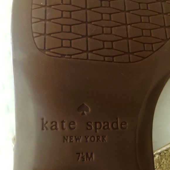 🎀NEW! Kate Spade CENA” Gold Glitter Thong Sandals - Picture 7 of 8